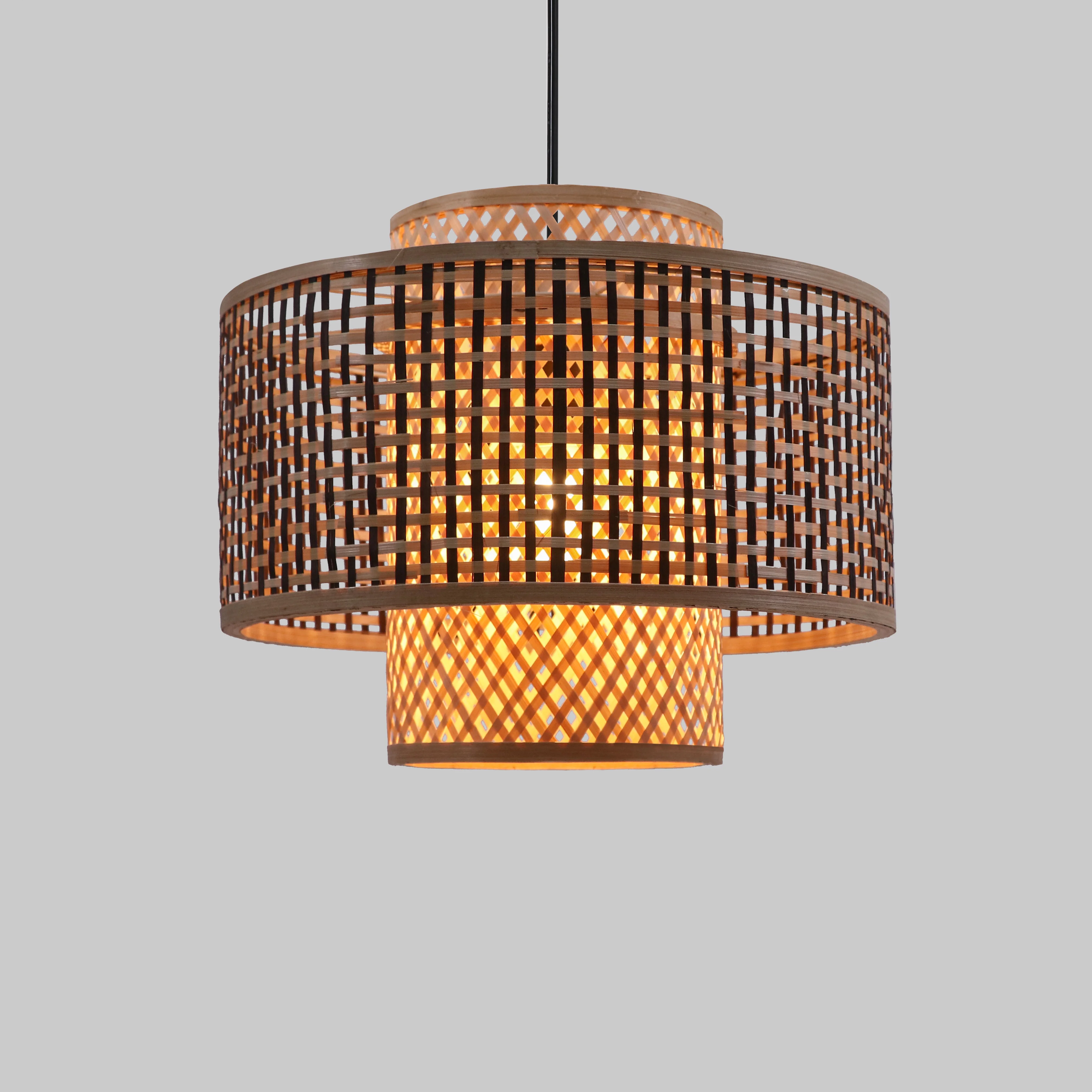 Fusen Handmade Rattan Chandelier Natural Bamboo Pendant Lighting Hotel Island Resort Restaurant Bar Home Decor Lamp Cover Usage