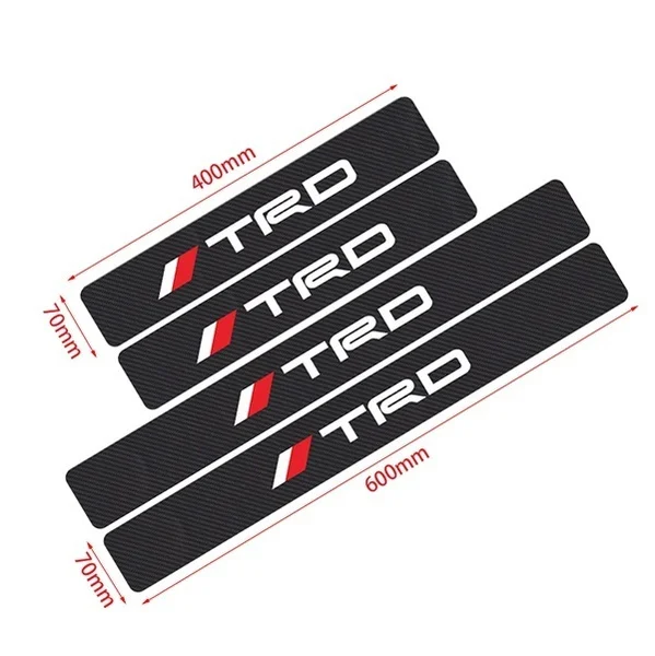 Transparent 4 pieces Car Door Sill Plate Protectors Transparent Carbon Fiber Pattern Car Door Sills for Car