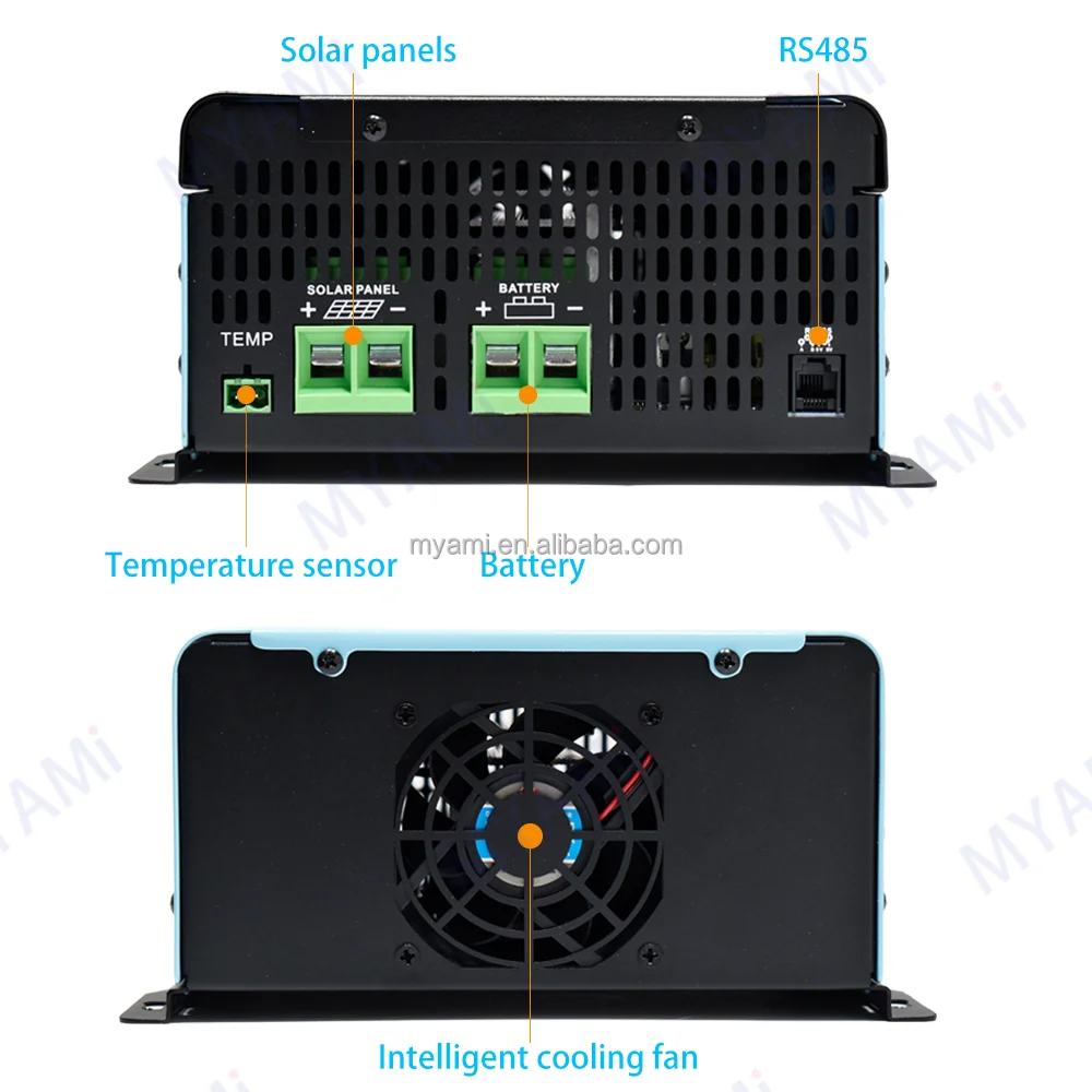 MYAMi 120A 12V 24V 36V 48V 60V 72V 84V 96V Off-grid Solar System Battery Charge RS485 Mppt Solar Charge Controller