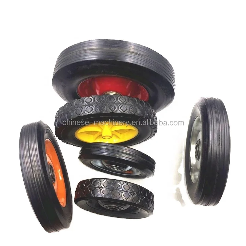 Custom Cast Iron Wheel Hub Solid Rubber Shopping Trolley Wheels