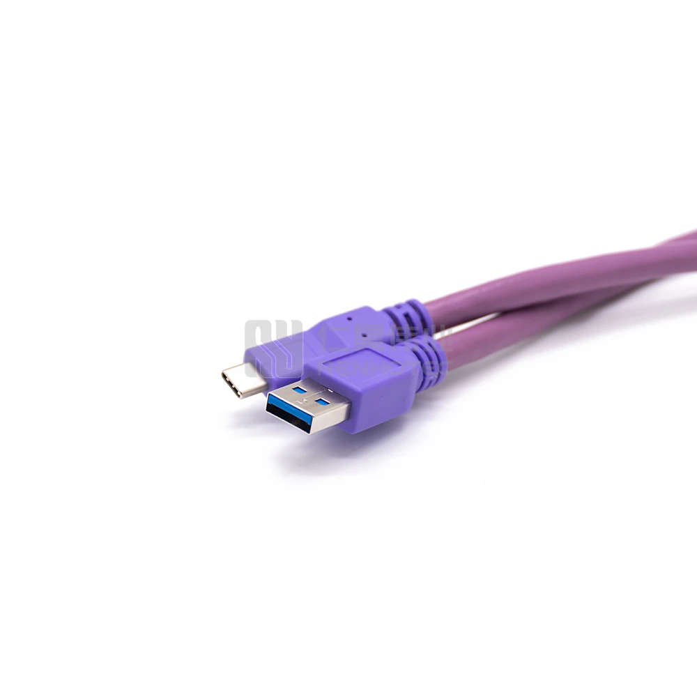 Purple Type-C Plug to USB Charging Cable for All Mobiles