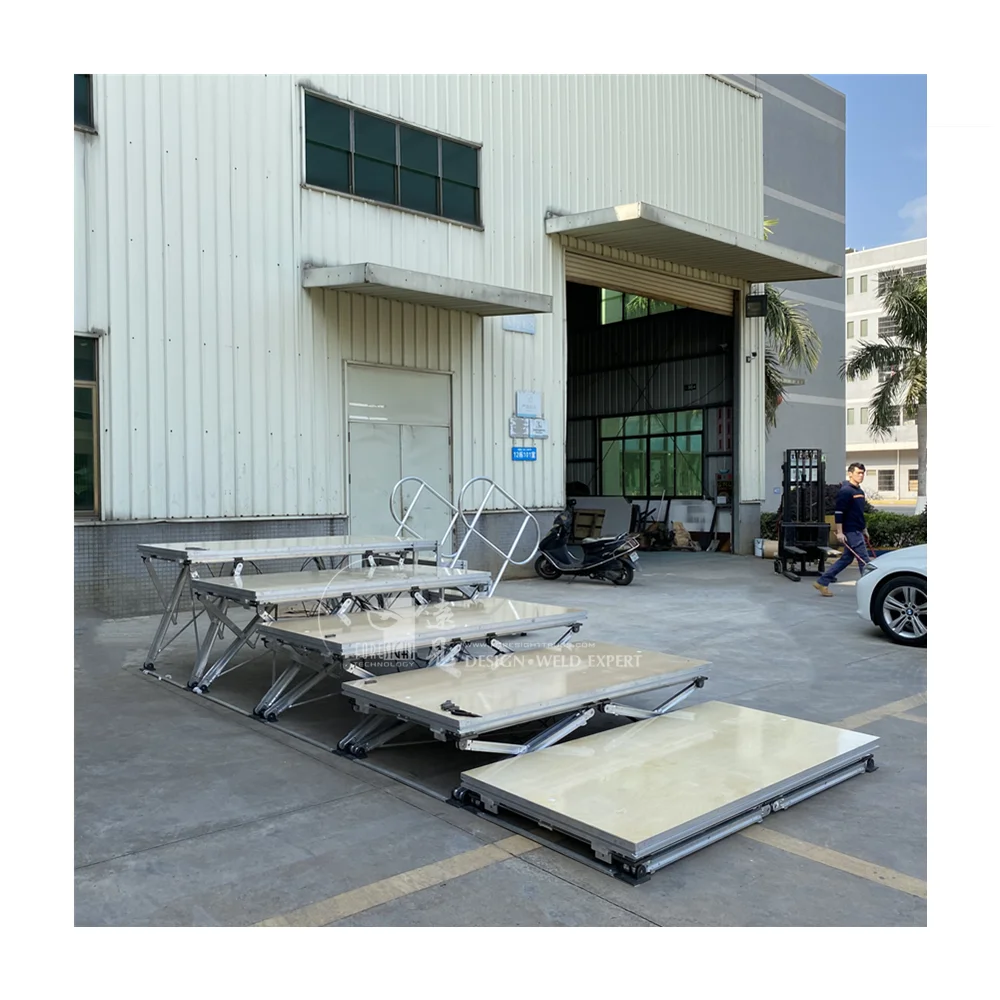 Portable low price trade show display system folding table stage