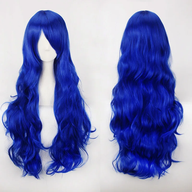 80CM Fashion Women Anime Long Curly Wavy Synthetic Hair Party Cosplay Full Wig No reviews yet