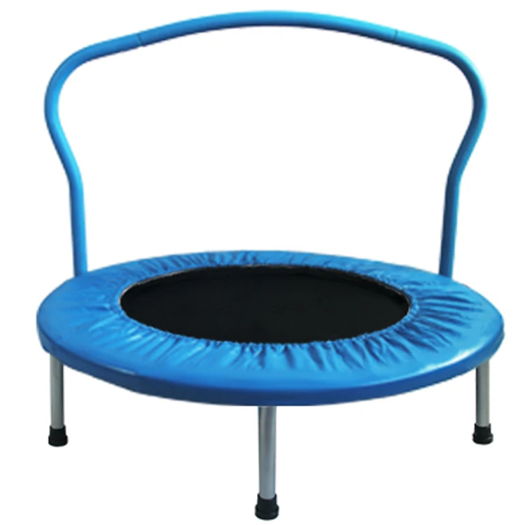 Mini 36 Inch 4-Folding Indoor Trampoline Children Fitness Hexagonal Trampoline With Handle Bar