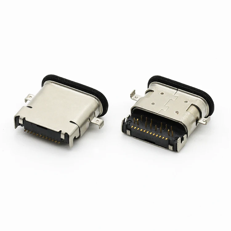 Mid Mount Hybrid IP67 Type C  24Pin Waterproof Female USB Receptacle Connector DIP+SMT PCB Connector China Supplier