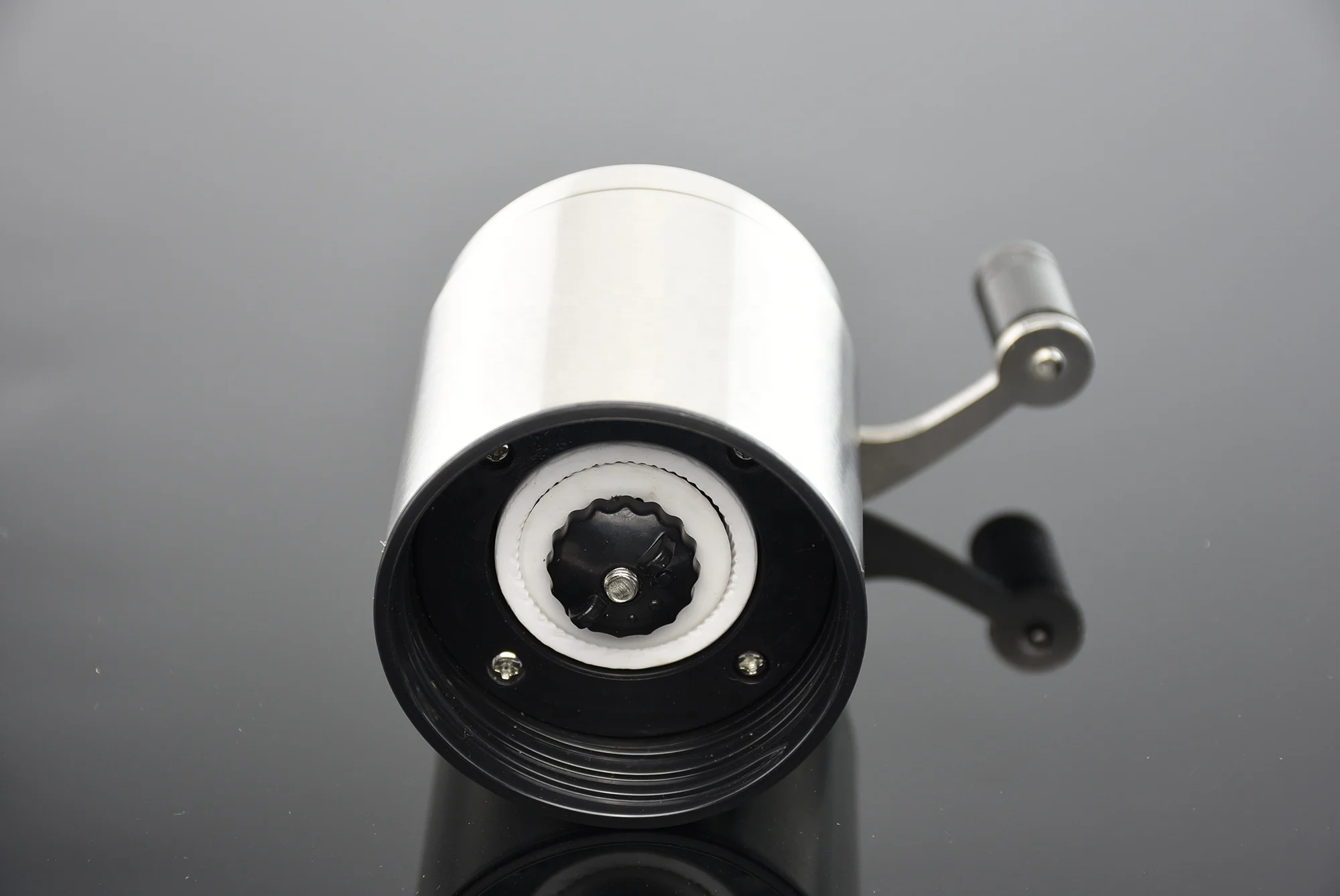 manual stainless steel  glass coffee grinder with funnel