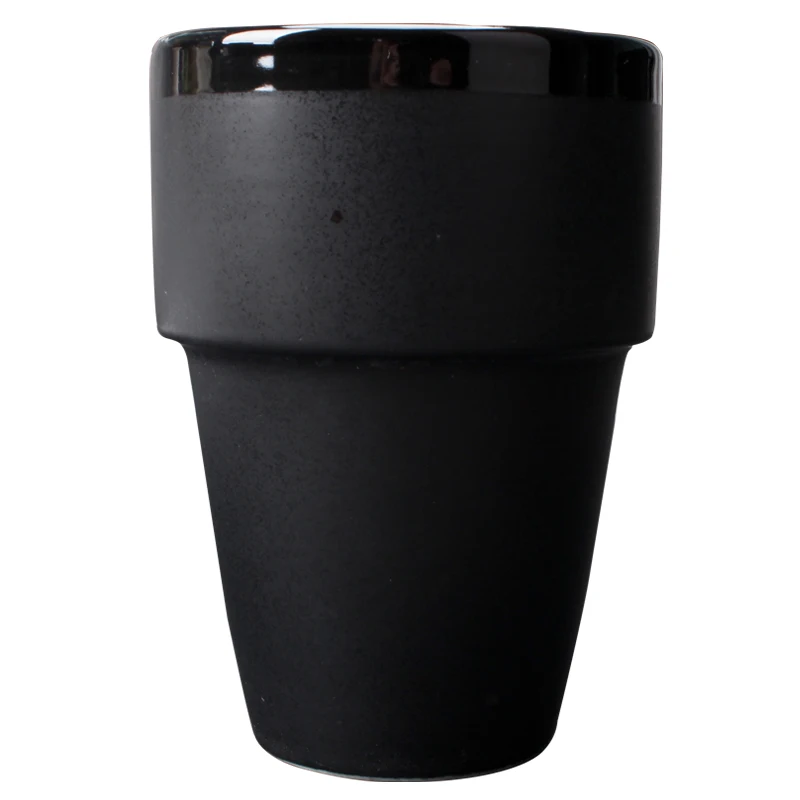 Wholesale Stackable Black Cups Tea Milk Porcelain Mug Water Cups Ceramic Coffee Tea 250ml Japanese Cup Mug