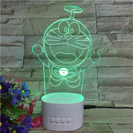 Acrylic Table Lamp 3D doraemon For Home Room Decor 7 Color Changing LED Light Holiday Gift 3d bluetooth speaker Night Lights