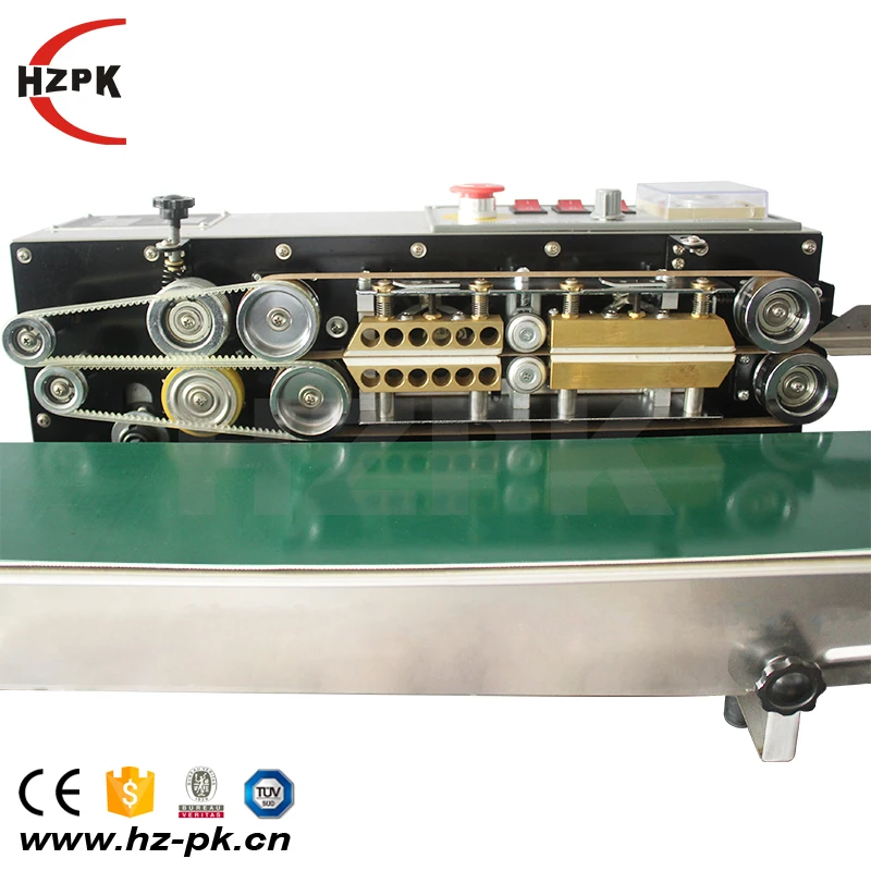 
HZPK FR-770 electronic continuous band food aluminum foil plastic paper bag pouch heat sealing machine manufacturer 