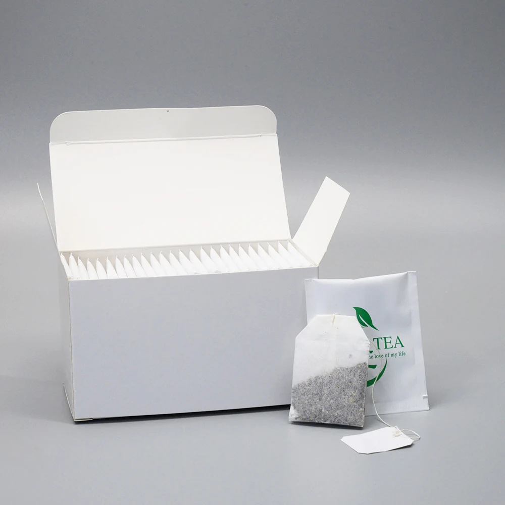 Wholesale Customized Size Color Cardboard Tea Bag Box Packaging Biodegradable Free Tea Package Drawstring Wood Pulp Accpect OEM