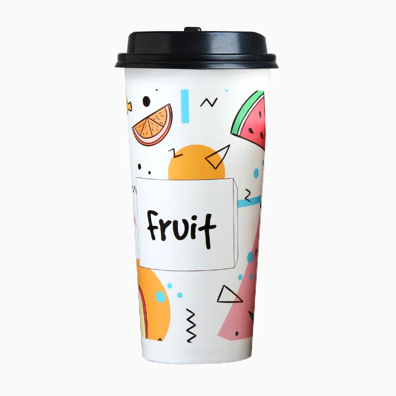 
Customized Logo Coffee Cup 16oz double wall Printed Eco Friendly Cold Drink Paper Cup Milk Tea 