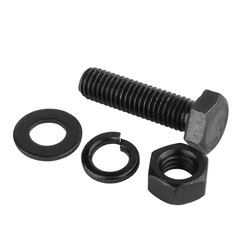 black oxide HDG hot dip galvanized hexagon bolts din931 din933 grade 8.8 m18x120 hex bolts