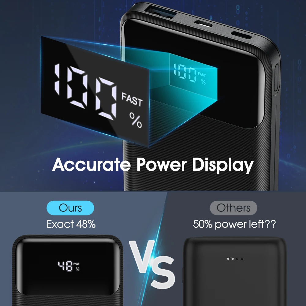 Customized Wholesale Slim USB C 10000mAh Power Banks Fast Charging Portable Charger Power Bank 10000mAh