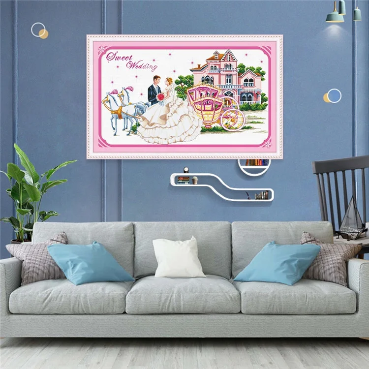 Новейшее украшение для дома, народное искусство, поделки, наборы для вышивки для начинающих, милый Свадебный Узор, «сделай сам», АИДА, тканевые наборы для вышивки крестиком
