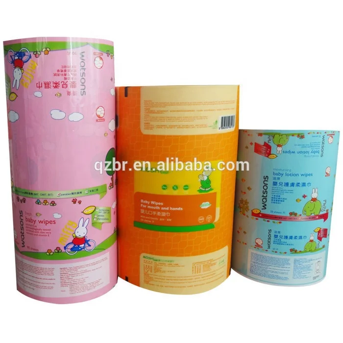 Customized Printed BOPP/CPP/AL/LDPE  roll plastic film,PET/VMPET/PE packaging film for wet tissue facial mask