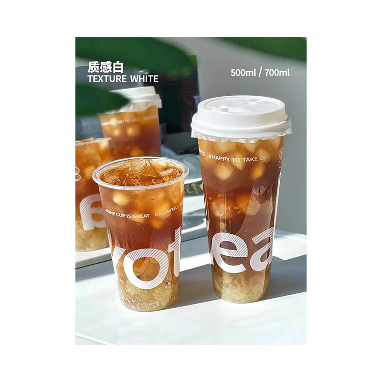 Custom printed disposable clear 12oz 16oz 22oz pp cup Frosted fruit milk boba bubble tea plastic cup