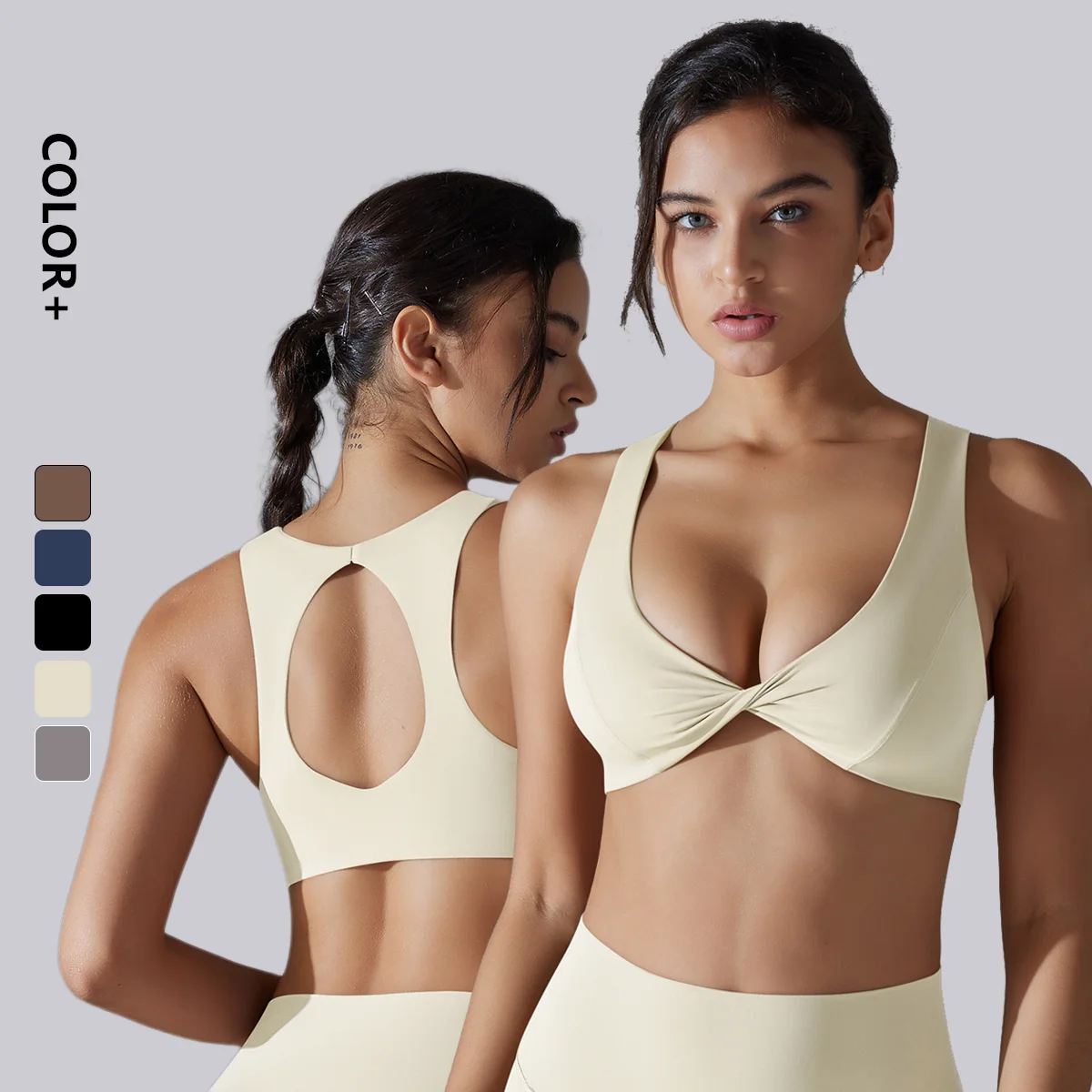 Wholesale Beauty Back Sexy  Breathable Women Tops Fitness Gym Wear Workout Push Up Yoga Bra Seamless Sports Bra