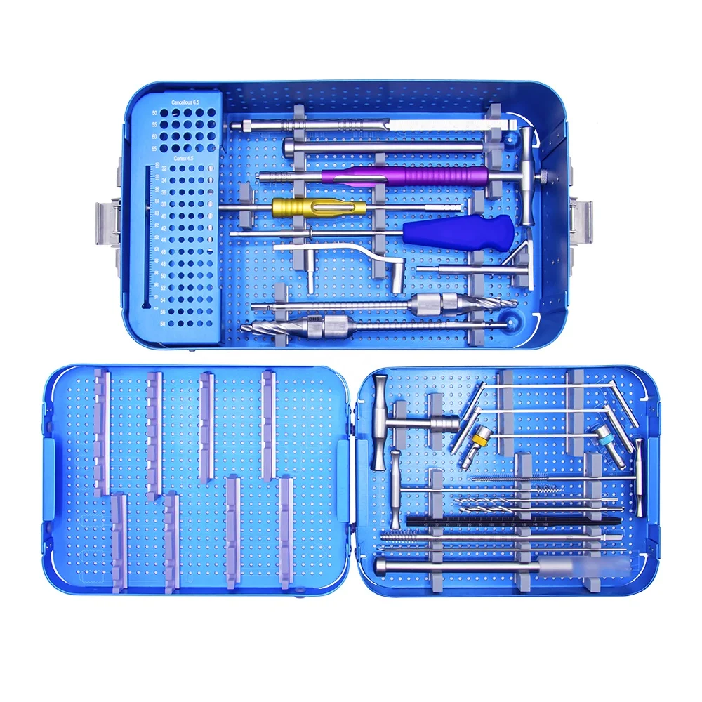 CE&ISO Marked Orthopedic Surgical Instruments DHS & DCS Plate Instrument Set Trauma Basic Surgical Instruments Set DHS DCS Plate