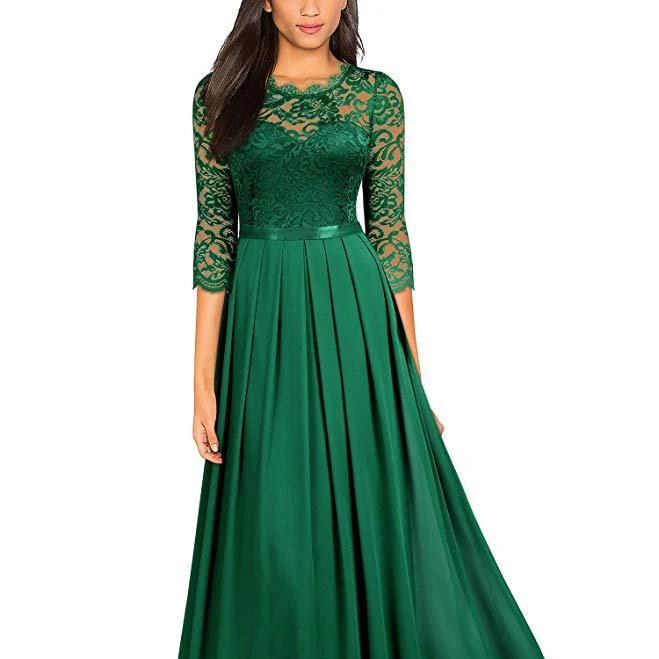 Festival Wear Latest Designer Full Length Satin Silk Gowns Collection Bridesmaid Dress Lace