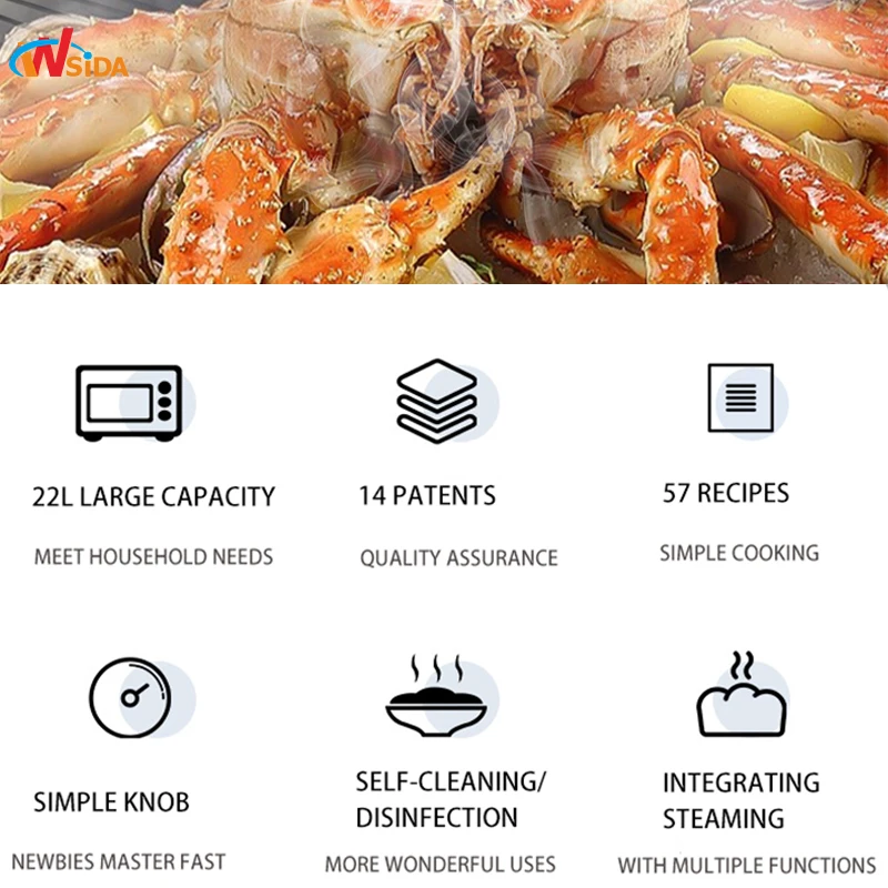 Wsida Commercial Oven Electric Premiumin Multifunctional Household National Electric Oven 22L Large Capacity Air Fryer Oven