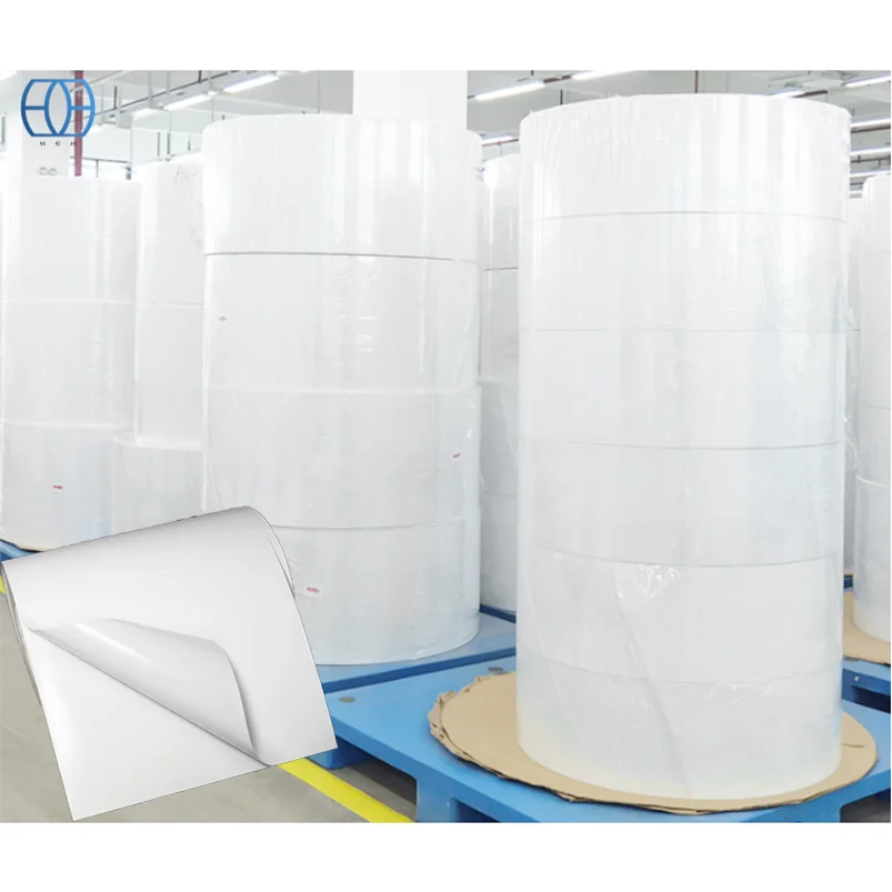wholesale High quality jumbo roll of waterproof white paper self adhesive