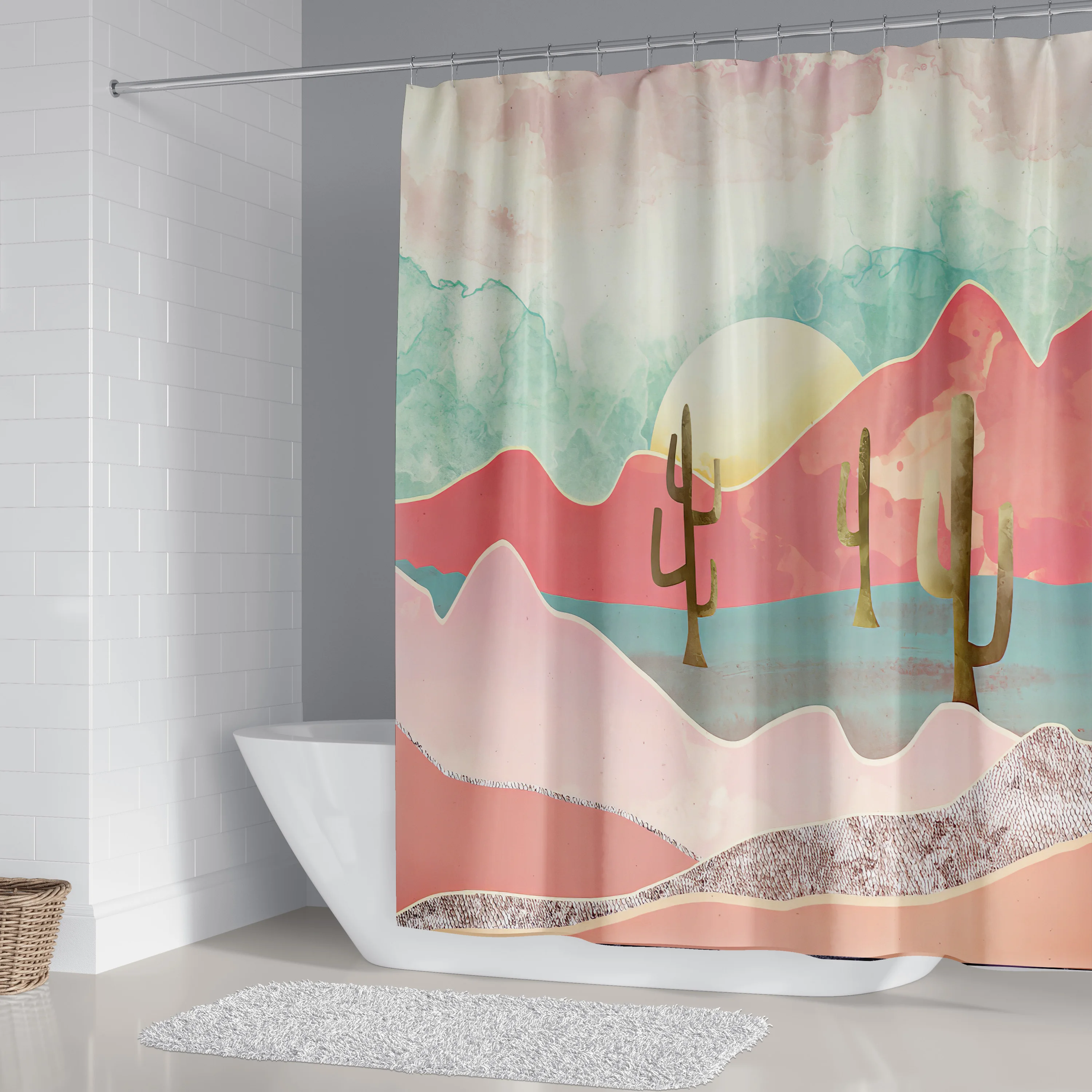 I @ home занавеска для душа с защитой от плесени для ванной комнаты 3d 180 см x 180 см полиэстер водонепроницаемый лес