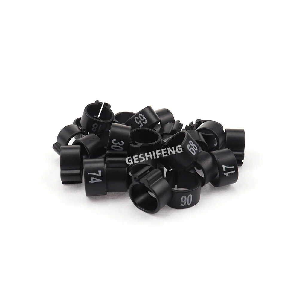 100pcs 1 Box 8mm 9mm Inner Diameter Identification Bird Rings Plastic Clip Pigeon Ring With Numbers 1-100