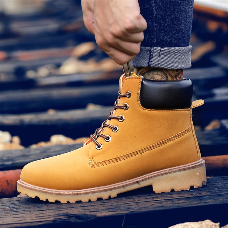 New Design Anti Slip Casual Leather Best Safety  Wholesale Waterproof Sport Outdoor Men Hiking Boot Shoes for Men