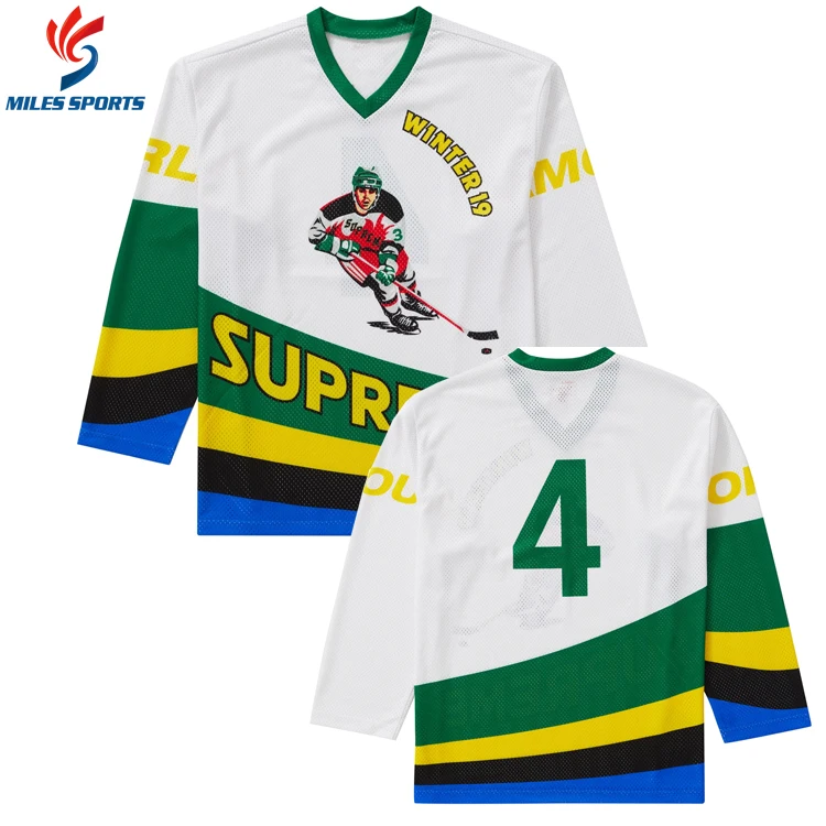 
wholesale lightweight mesh breathable sublimated printing training practice inline ice hockey jerseys 