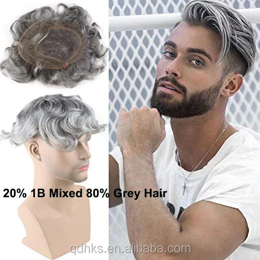 Hairpieces for Men 10 8 inch  men hairpieces toupees Thin Skin Hair Replacement System Monofilament Net Base No.2 (#4)