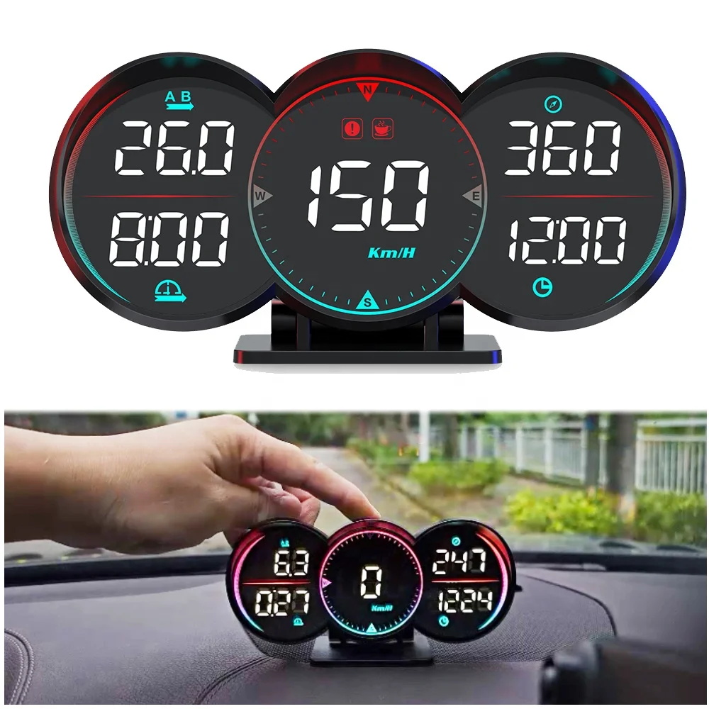 2023 New Vehicle Auto Meter G17 head up display GPS mode 100% universal plug and play speed car accessories hud display