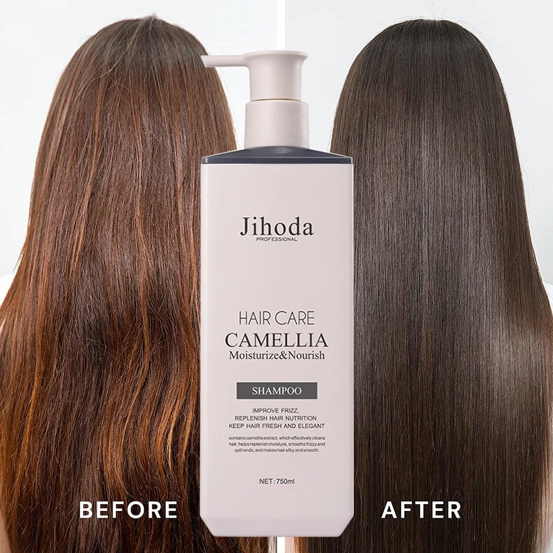 Factory Wholesale Flower Fragrance  Camellia Essence Oil Control Fluffy Hair Shampoo and Conditioner Set