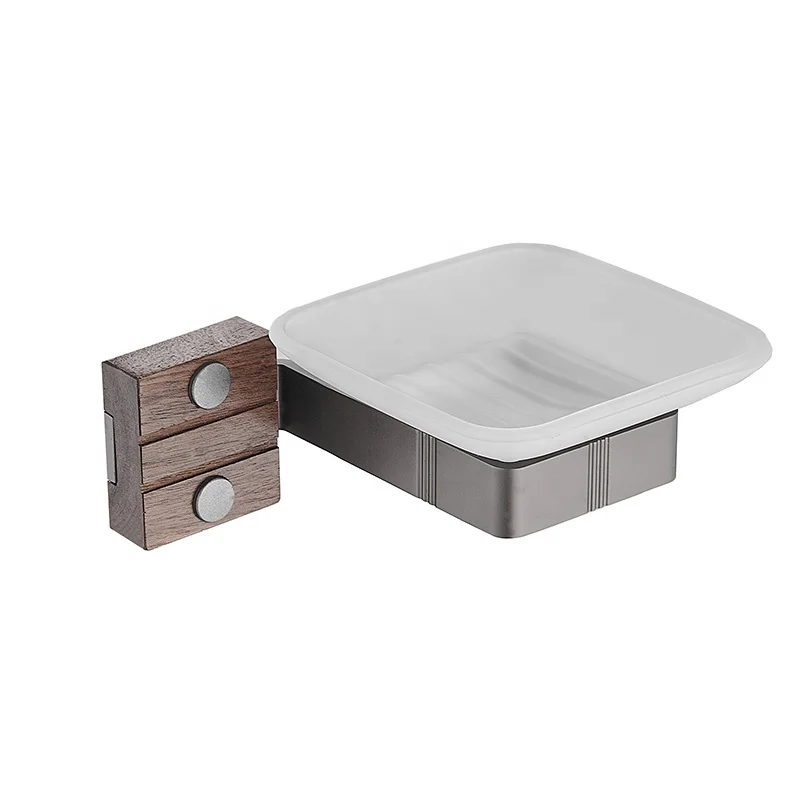 Modern Wood Bathroom Accessory Fittings and Accessories Hardware Set Black For Hotel Apartment Construction