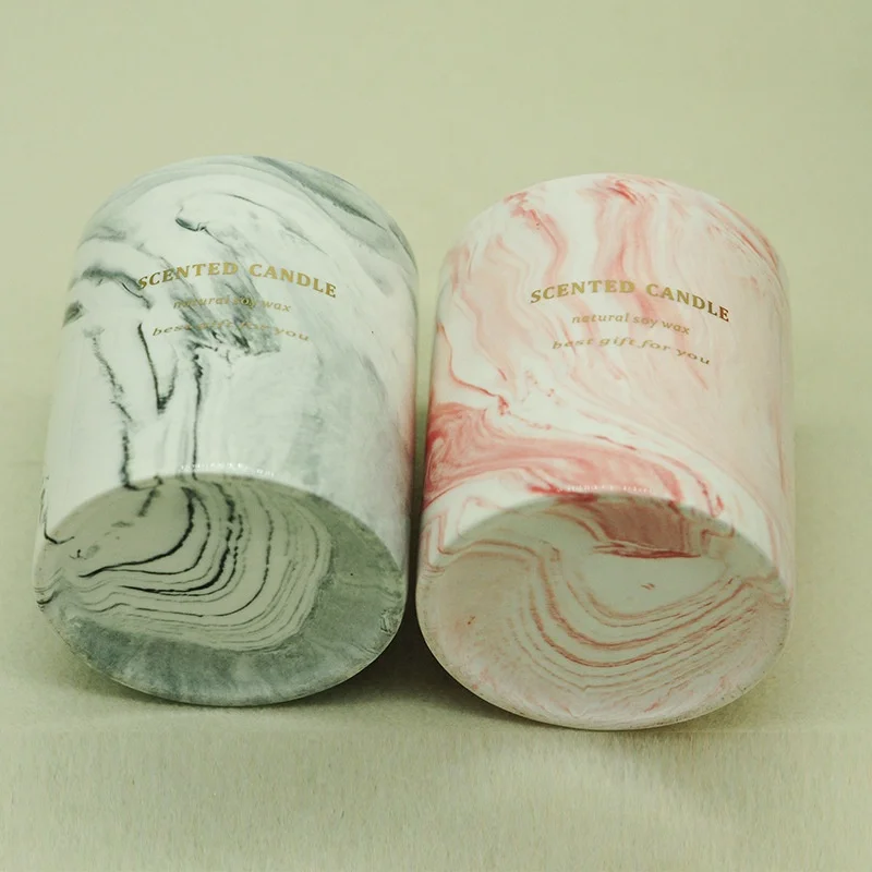 Custom Ceramic Concrete Candle Jar with color box