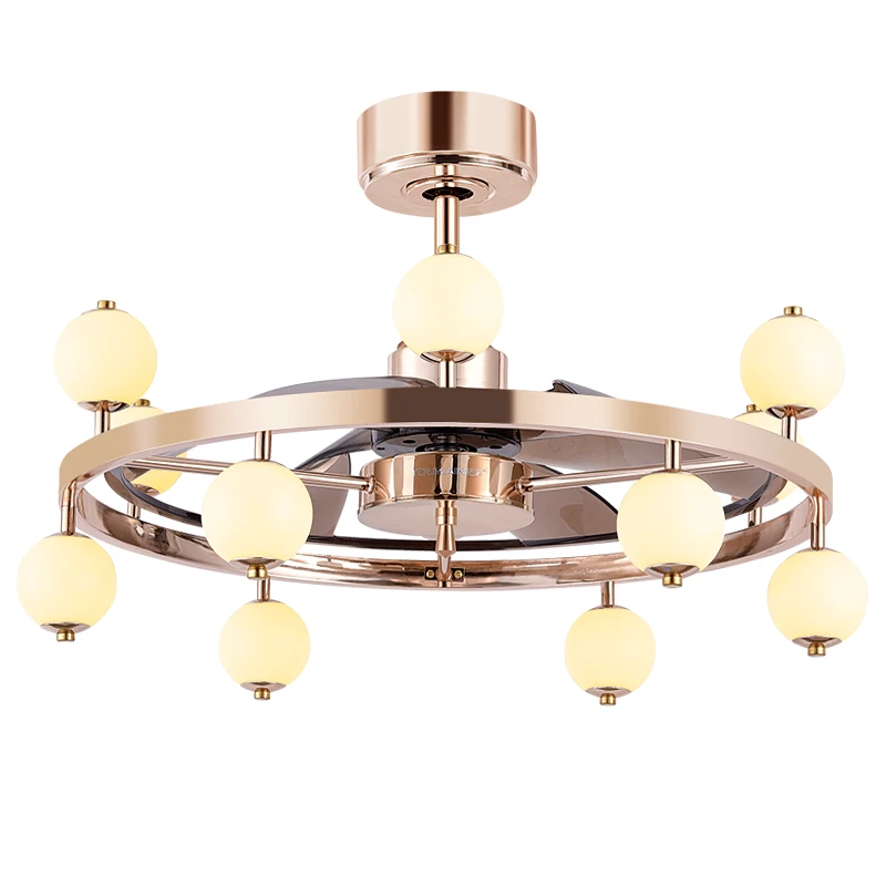 Fancy super bright lights led chandelier Round Lamps fan with light for ceiling gold ceiling fan with lights