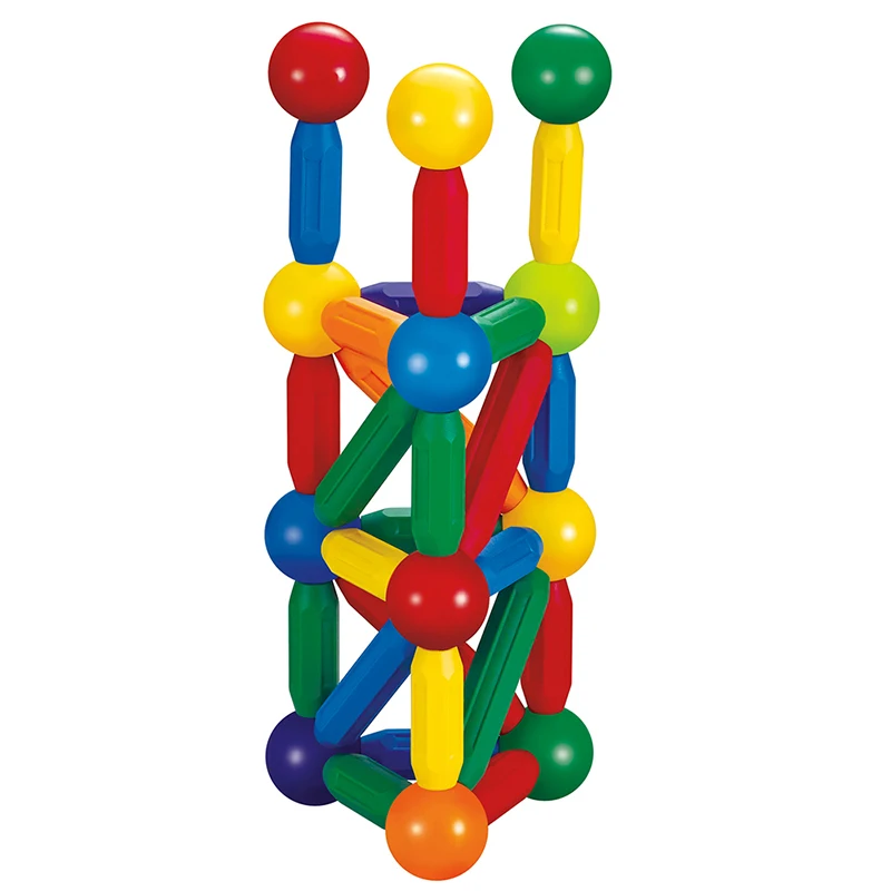 Factory Wholesale Low MOQ OEM ODM Custom Colors CPC ABS Plastic Children Educational Building Set Magnetic Sticks for Kids