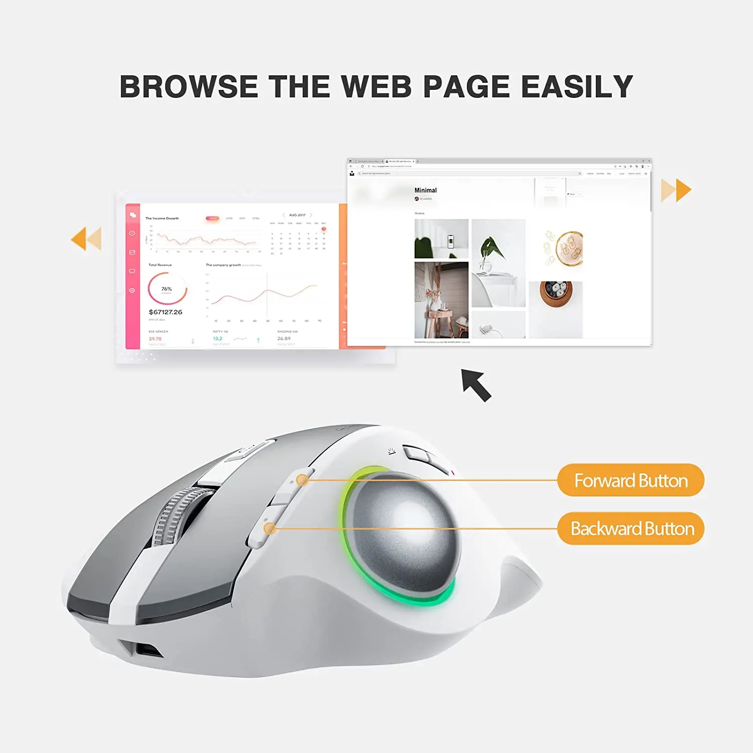 ProtoArc EM01 Large Hand Mouse 2400dpi 2.4 Ghz Recargable Vertical Wireless Blue tooth Usb Ergonomic Mouse For Desktop