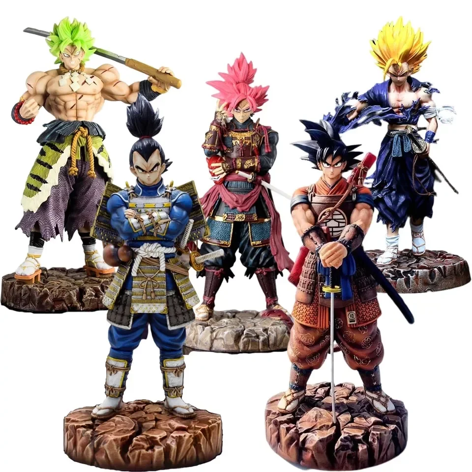 15 Styles 30cm Super Saiyan Dragon Anime Figure Samurai GK Sun Goku Vegeta Broly Gohan Frieza Standing Sword Hand Action Figures