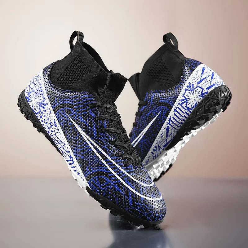 Direct selling football shoes high top breathable sports shoes AG/FG professional training turf football shoes