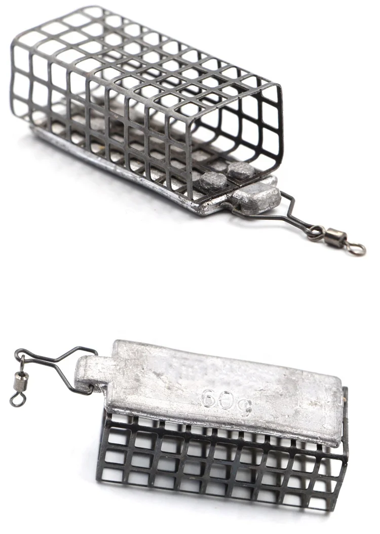 10g/20g/30g/40g/50g/60g Metal Bait Trap Basket Fishing Tackle Feeder Basket Cage Carp Fishing Feeder