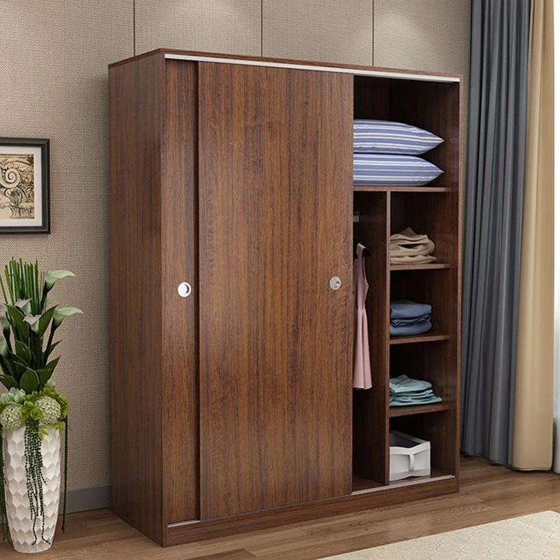 Bedroom furniture modern sliding door closet wooden white wardrobe clothes wardrobe