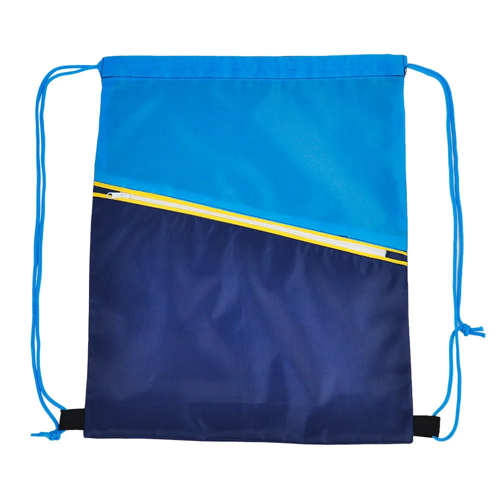 Customized 210D polyester zipper pocket backpack Nylon Oxford cloth advertising Drawstring bag with printed logo
