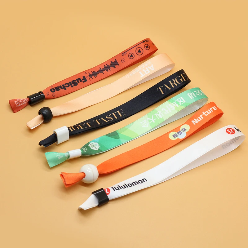 Spot Goods Free Sample Plastic Bracelet Secure Locks One-way Barb Event Fabric Wristband Locks