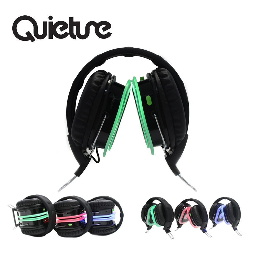 Hot Sales F39 Silent Disco Headphones with 600Mah Battery and LED Light Used in Parties