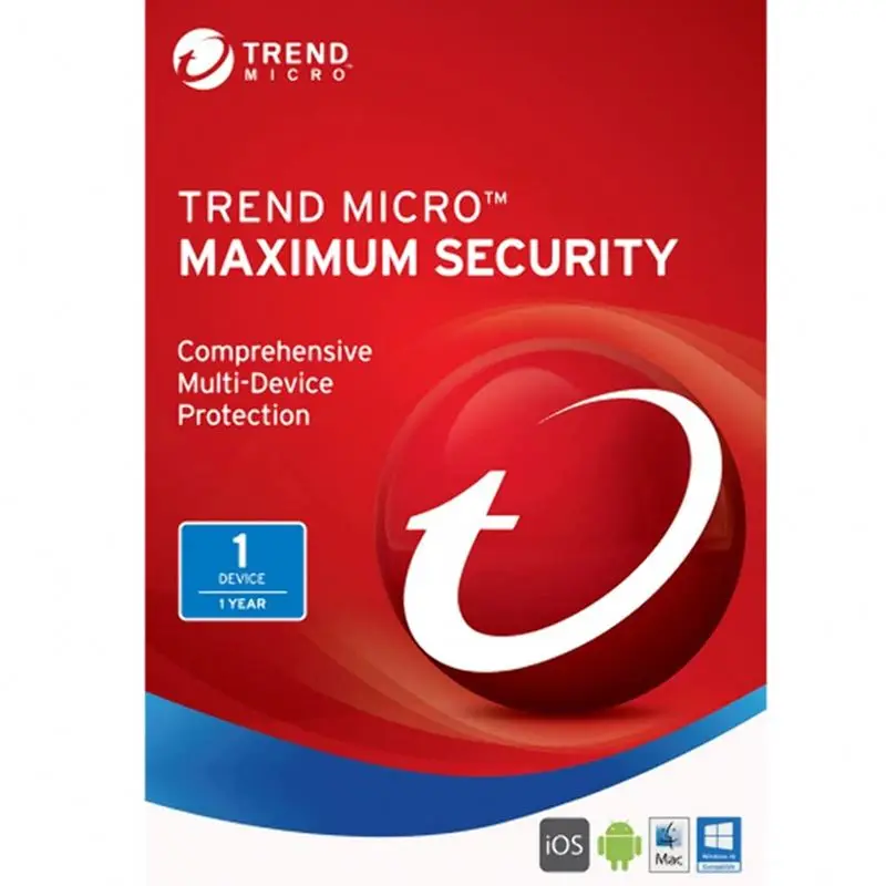 Trend Micro Maximum Security 1 year 3 years 1pc 3pc 5pc 10pc antivirus internet security software