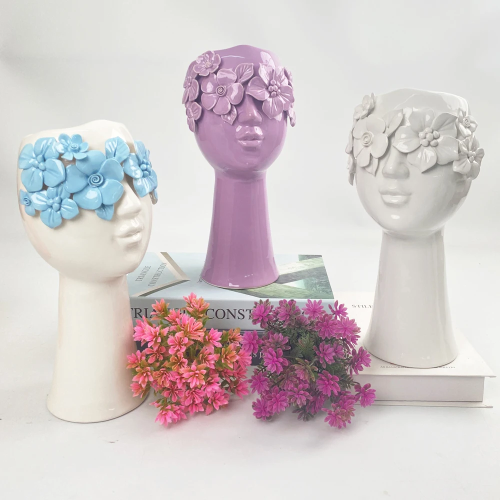 Nordic Hallway Decor Porcelain White Ceramic Flower Vase For Home Decor