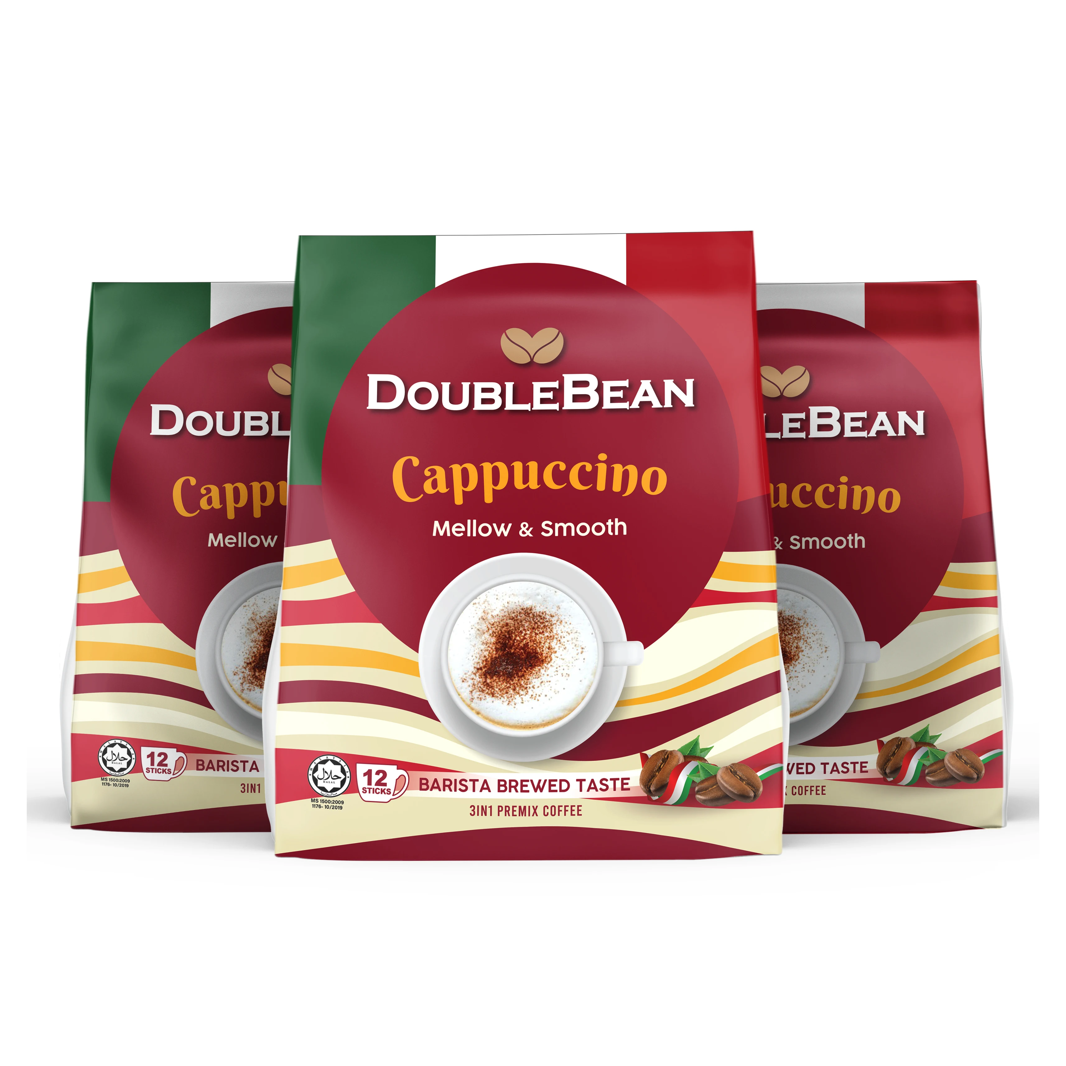 
DOUBLEBEAN a Good Day Double Bean Cappuccino 25g Sachet Instant Coffee HALAL Malaysia 3in1 Robusta & Arabic Coffee 1 Container 