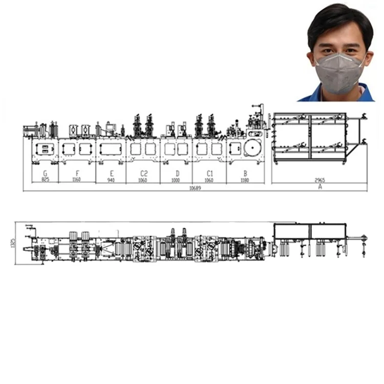 Ce Certification 10 Fast Delivery Fully Automatic N95 Face Mask Making Machine For Disposable Face Mask