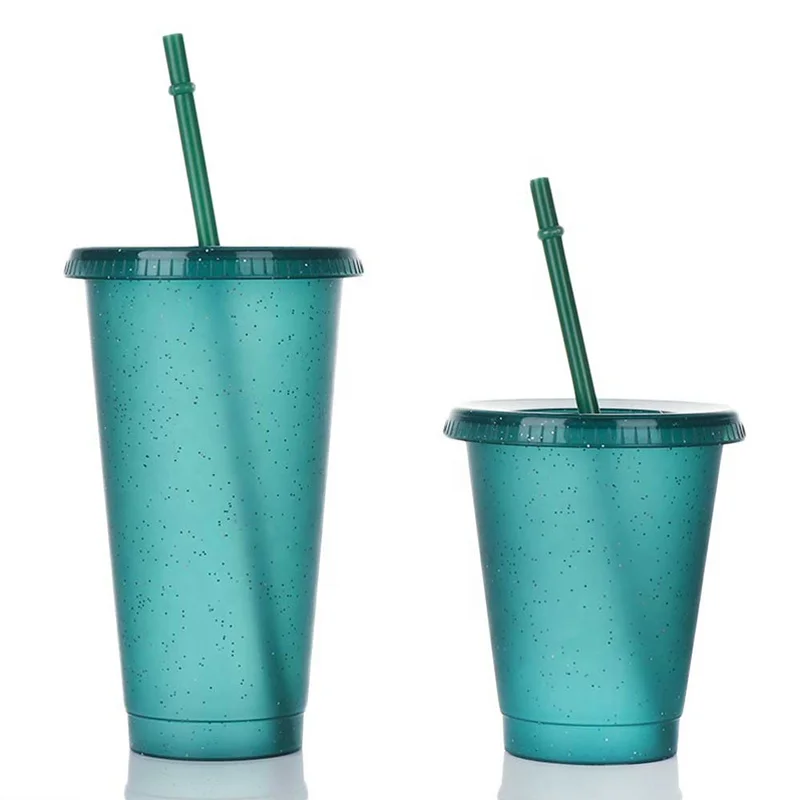WONDERFUL 1pcs Portable Drinking Cup Personalized Water Bottle With Straws Straw Cup Reusable Drinkware Outdoor Plastic Shiny