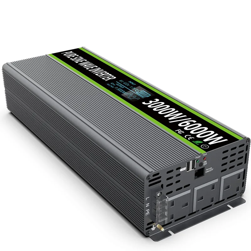 12V 24VDc to 110V 220V Ac Pure Sine Wave 2000w 3000w 5000w 6000w Solar Power Car Inverter
